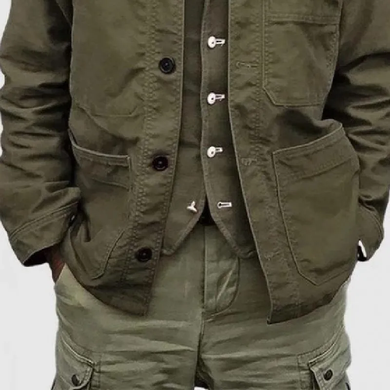 Men's Classic Retro Lapel Multi-Pocket Work Jacket 89370930K sold by Manly product image thumbnail 4