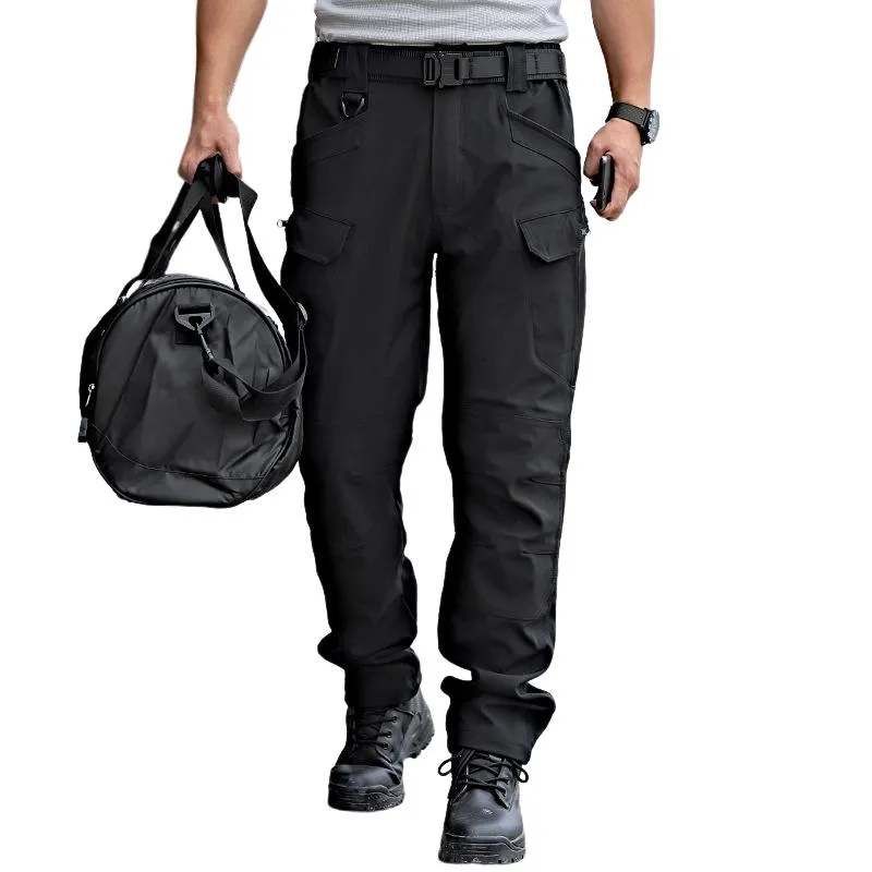 Men's Solid Color Outdoor Multi-pocket Cargo Pants 99144343Z sold by Manly
