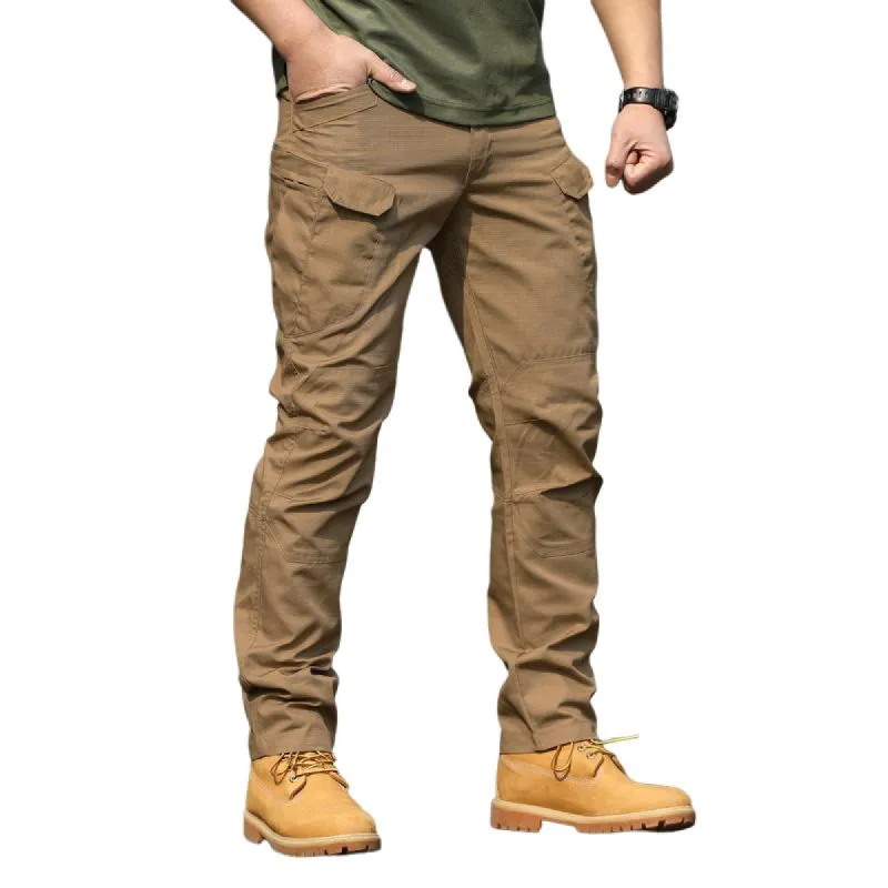 Men's Solid Color Outdoor Multi-pocket Cargo Pants 86827118Z sold by Manly