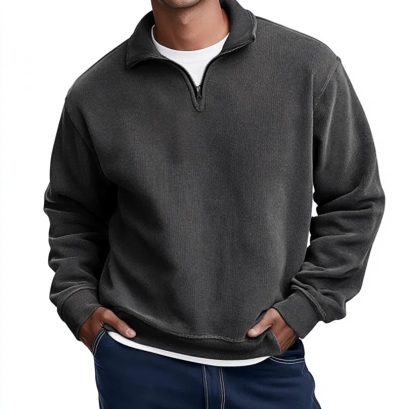 Men's Vintage Corduroy Half-Zip Lapel Sweatshirt 92285008Y sold by Manly