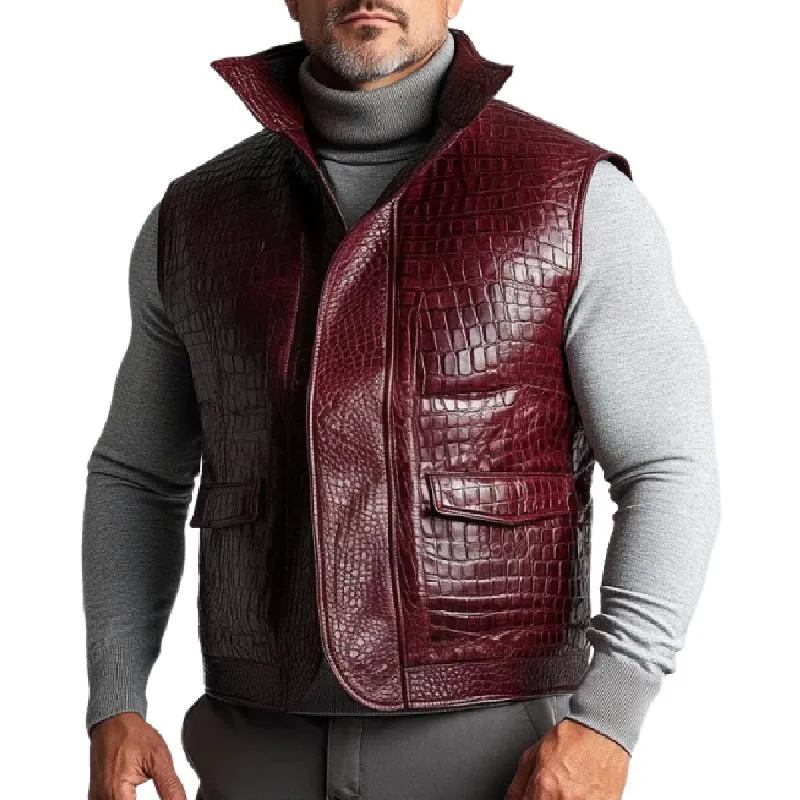 Mens Vintage Crocodile Lapel Vest 22036157Y sold by Manly