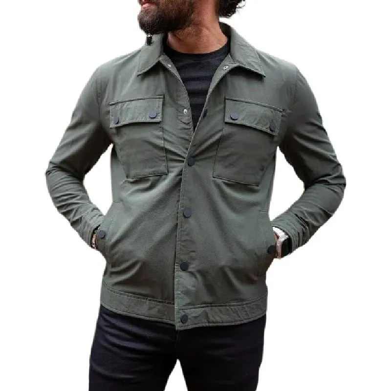 Men's Casual Cotton Lapel Multi-Pocket Work Jacket 98860355M sold by Manly product image thumbnail 2