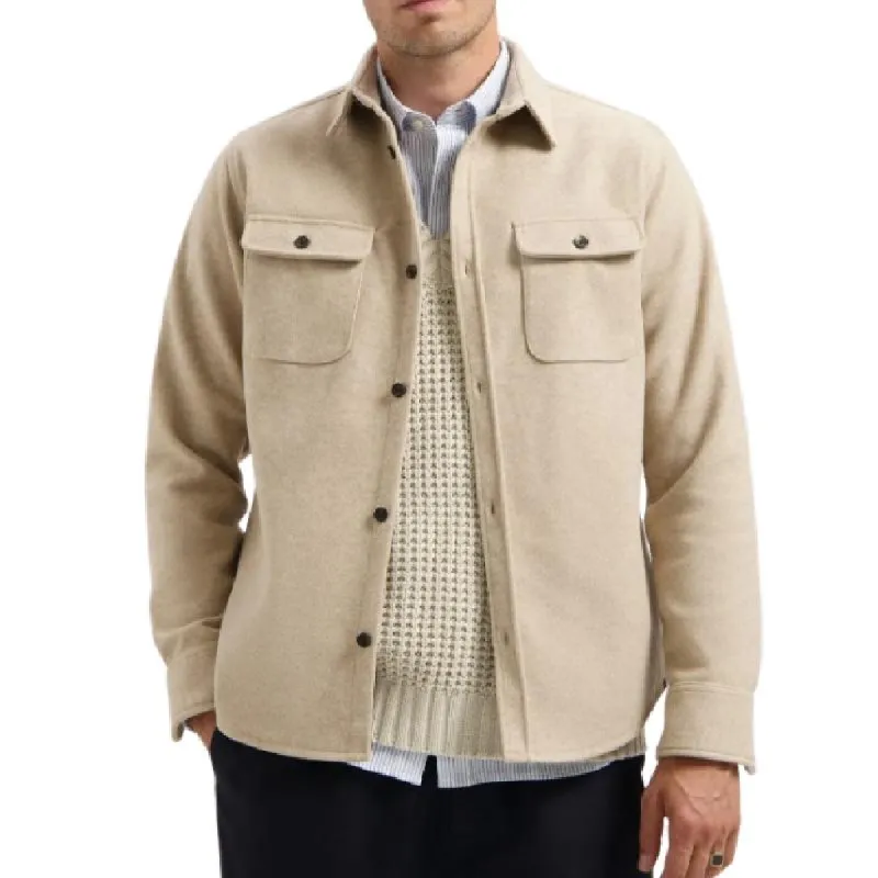 Men's Vintage Double-faced Tweed Lapel Loose Shirt Jacket 13154232M sold by Manly