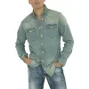 Men's Washed Denim Long Sleeve Shirt 27291504U sold by Manly