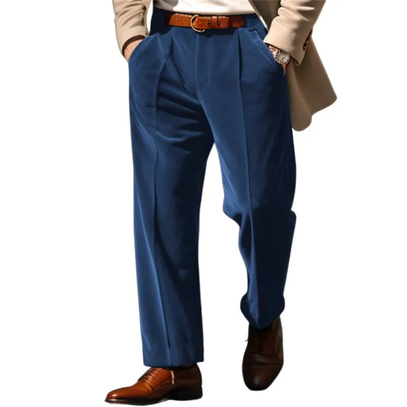 Men's Vintage Solid Velvet Straight Front Comfort Suit Pants 73981280M sold by Manly