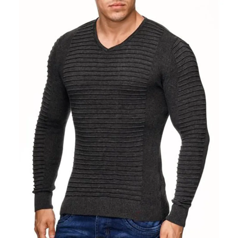 Men's Casual V-neck Pullover Sweater 68842704F sold by Manly