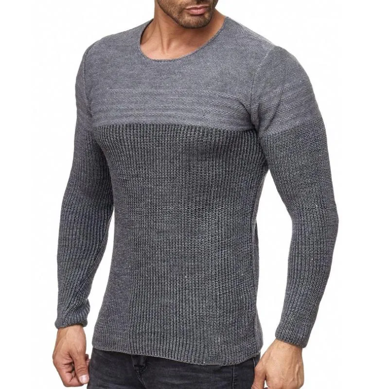 Men's Classic Crew Neck Knit Colorblock Sweater 60715370F sold by Manly
