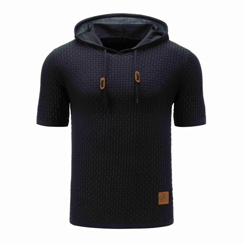 Men's Casual Knit Slim Fit Short Sleeve Hoodie 78659696M sold by Manly product image thumbnail 4