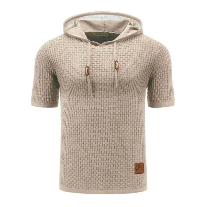Men's Casual Knit Slim Fit Short Sleeve Hoodie 78659696M sold by Manly