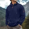 Men's Casual Half-Zip Multi-Pocket Hooded Sweatshirt 73248106Y sold by Manly