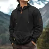 Men's Casual Half-Zip Multi-Pocket Hooded Sweatshirt 73248106Y sold by Manly