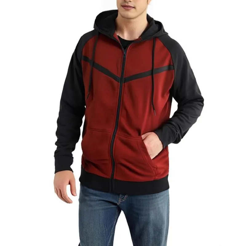 Men's Casual Color Matching Hooded Sweatshirt Jacket 73800577Y sold by Manly product image thumbnail 3