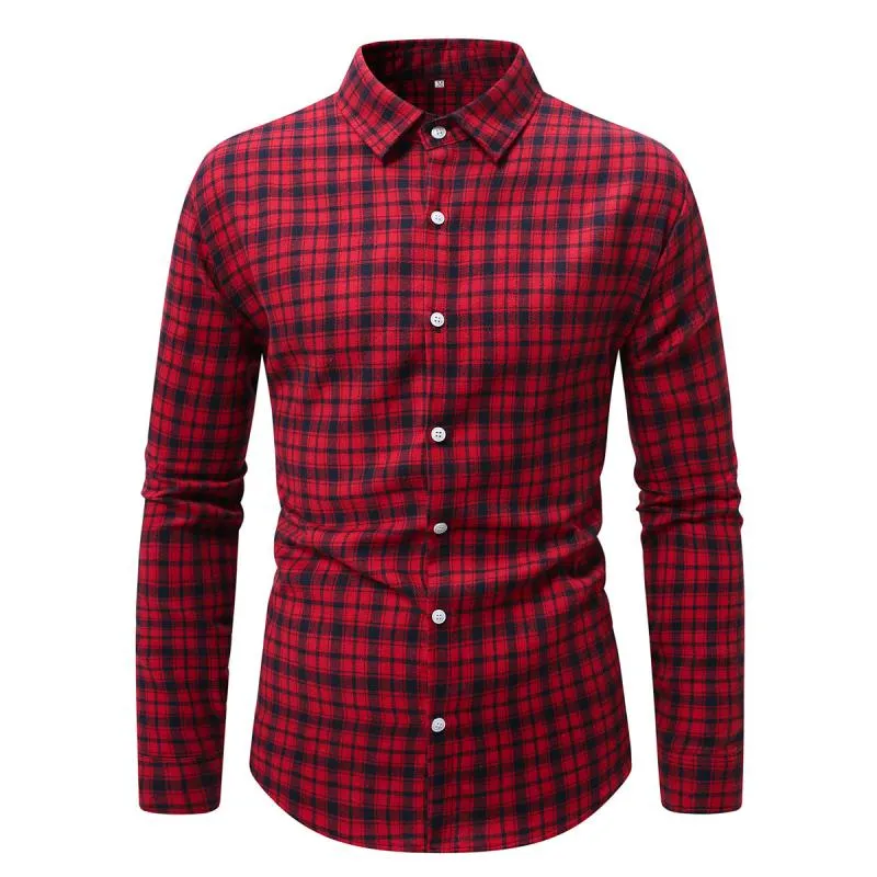 Men's Casual Plaid Long-Sleeved Shirt 85144499Y sold by Manly product image thumbnail 5