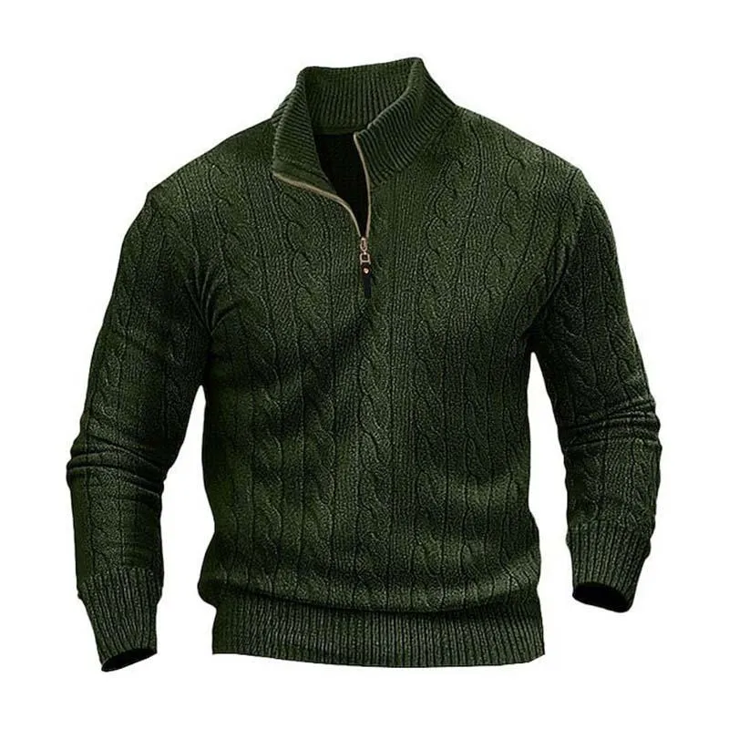 Men's Classic Casual Zip-Up Stand Collar Sweater 13752253K sold by Manly product image thumbnail 4