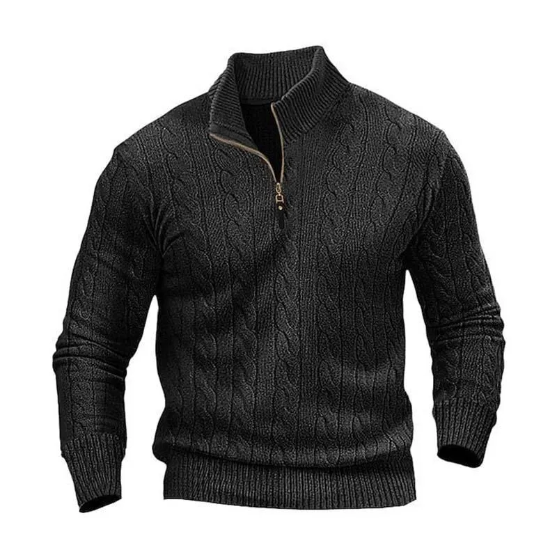 Men's Classic Casual Zip-Up Stand Collar Sweater 13752253K sold by Manly product image thumbnail 5