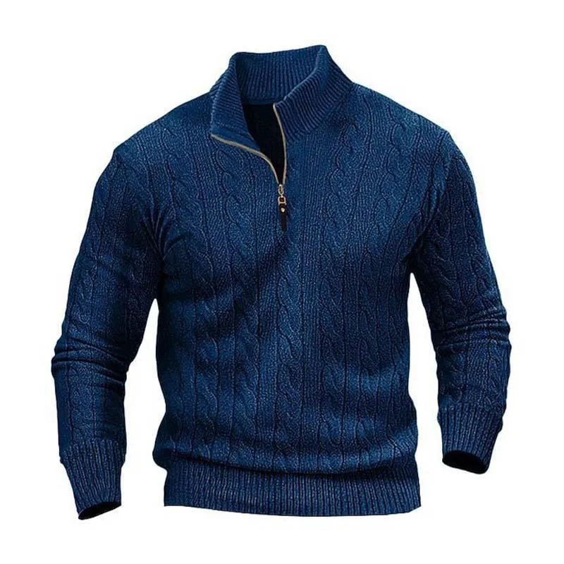 Men's Classic Casual Zip-Up Stand Collar Sweater 13752253K sold by Manly product image thumbnail 3