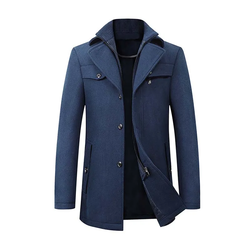 Men's Classic Casual Lapel Multi-pocket Wool Coat 18604143K sold by Manly product image thumbnail 3