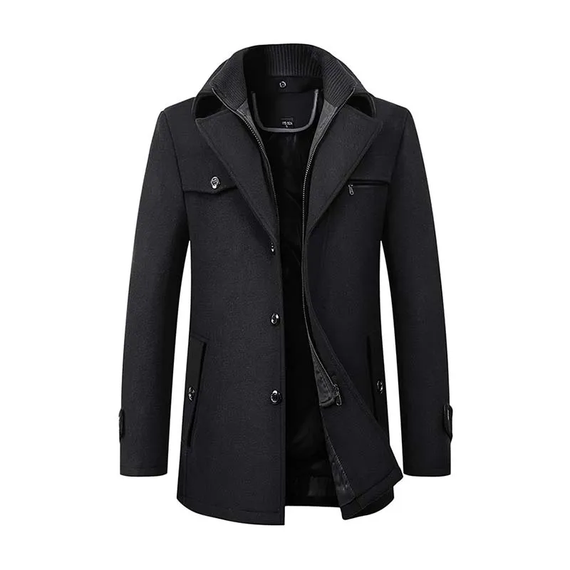 Men's Classic Casual Lapel Multi-pocket Wool Coat 18604143K sold by Manly product image thumbnail 4