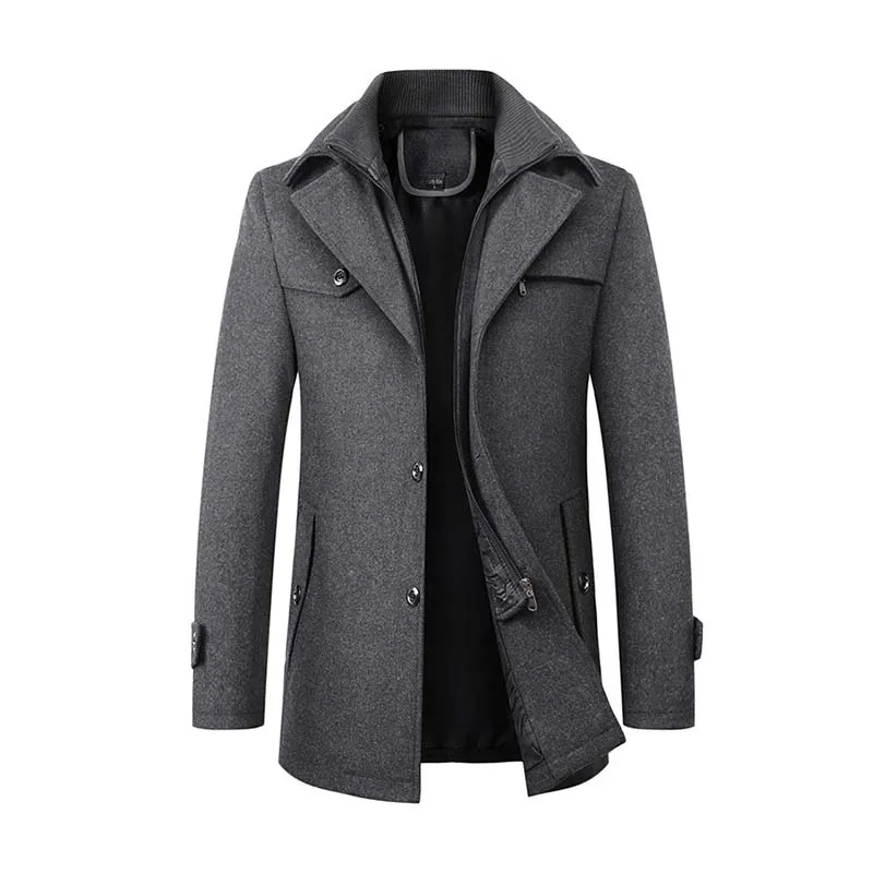 Men's Classic Casual Lapel Multi-pocket Wool Coat 18604143K sold by Manly product image thumbnail 5