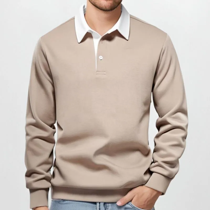 Men's Classic Casual Long Polo Neck Long Sleeve Sweatshirt 42878235K sold by Manly product image thumbnail 3