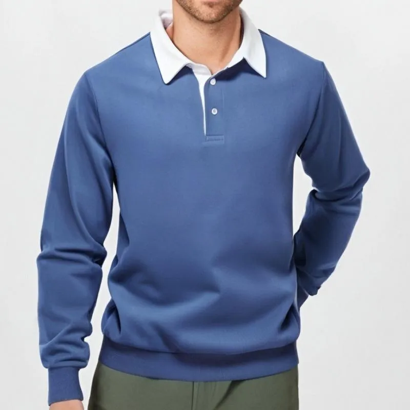 Men's Classic Casual Long Polo Neck Long Sleeve Sweatshirt 42878235K sold by Manly product image thumbnail 2