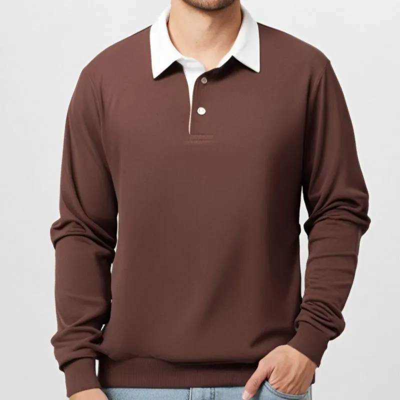 Men's Classic Casual Long Polo Neck Long Sleeve Sweatshirt 42878235K sold by Manly product image thumbnail 5