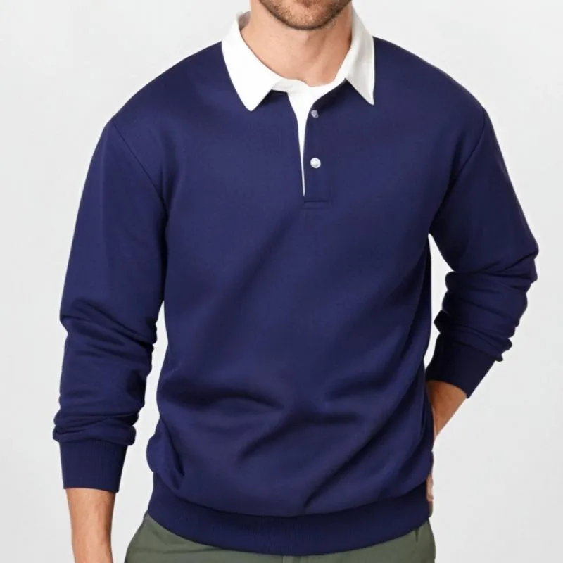 Men's Classic Casual Long Polo Neck Long Sleeve Sweatshirt 42878235K sold by Manly product image thumbnail 4