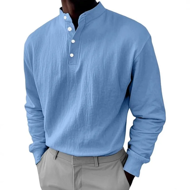 Men's Casual Button-down Collar Loose Pullover Sweatshirt 24654271M sold by Manly