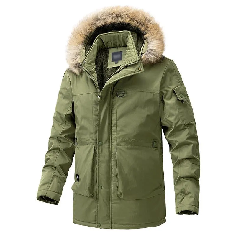 Men's Zipper Solid Color Thick Hooded Coat 05009469U sold by Manly product image thumbnail 2