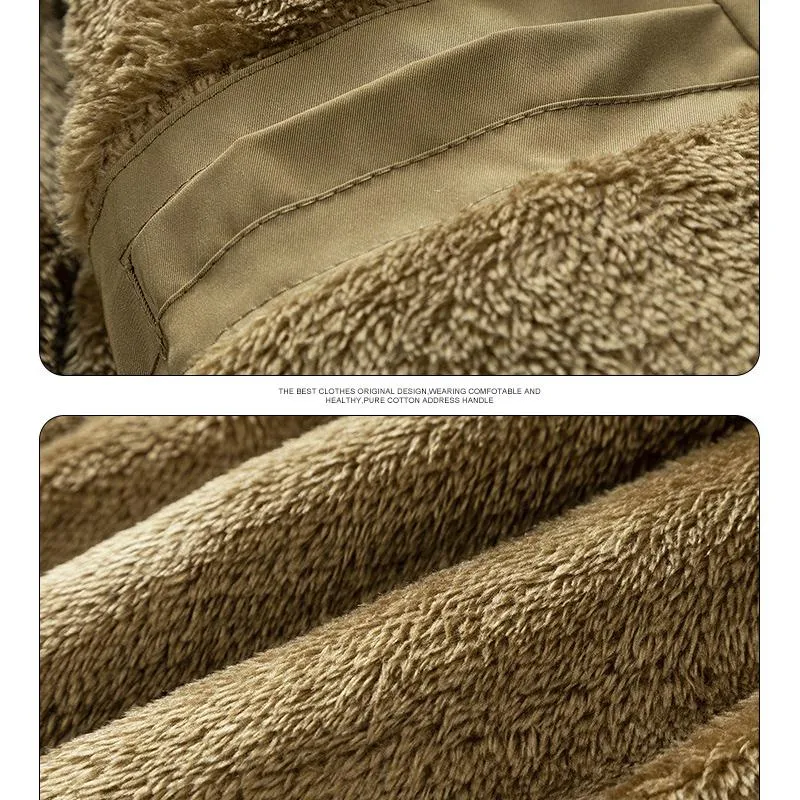 Men's Zipper Solid Color Thick Hooded Coat 05009469U sold by Manly product image thumbnail 5