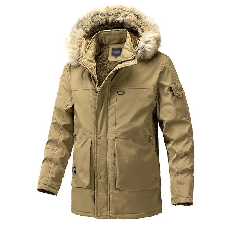 Men's Zipper Solid Color Thick Hooded Coat 05009469U sold by Manly product image thumbnail 3