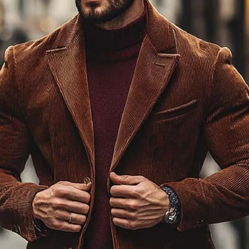 Men's Classic Casual Thigh-Length Corduroy Coat 15469205K sold by Manly product image thumbnail 3