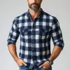 Men's Classic Casual Slim Fit Check Long Sleeve Shirt 24809991K sold by Manly