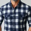 Men's Classic Casual Slim Fit Check Long Sleeve Shirt 24809991K sold by Manly