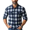 Men's Classic Casual Slim Fit Check Long Sleeve Shirt 24809991K sold by Manly