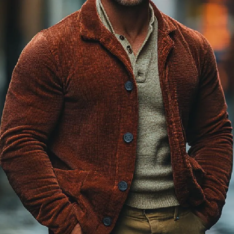Men's Classic Warm Lapel Corduroy Jacket 39225098F sold by Manly product image thumbnail 3