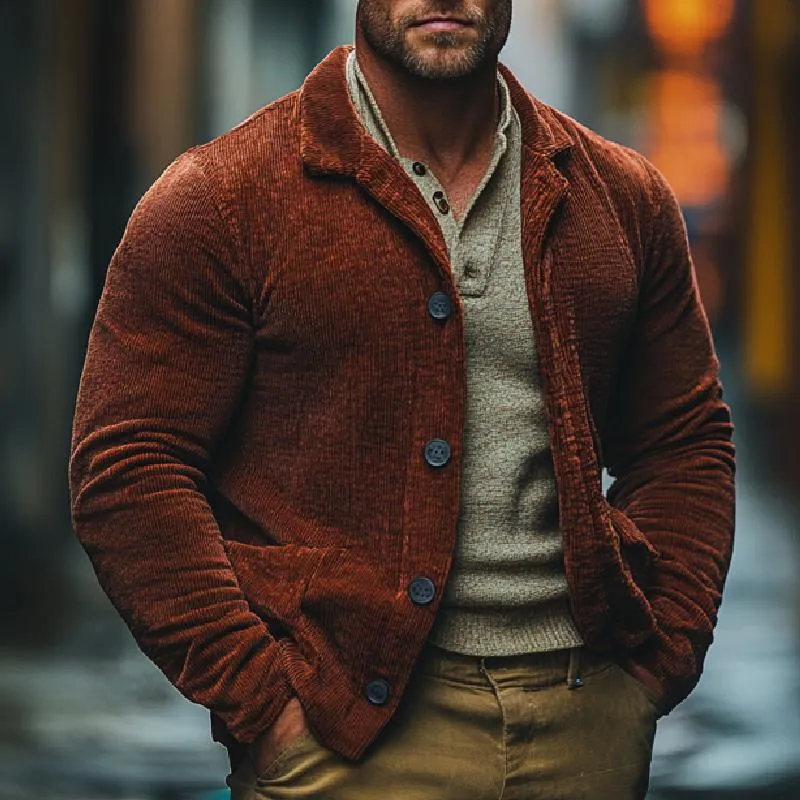 Men's Classic Warm Lapel Corduroy Jacket 39225098F sold by Manly product image thumbnail 2