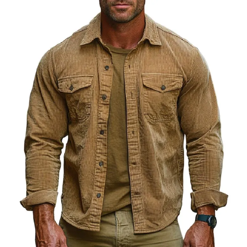 Men's Classic Lapel Corduroy Shirt 11960024F sold by Manly