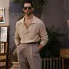 Men's Casual Fashionable V-neck Long-sleeved Knitted Sweater 07969515K sold by Manly