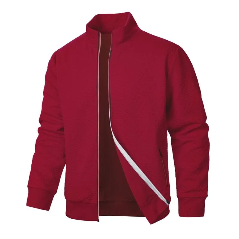 Men's Zipper Stand Collar Jacquard Jacket 64668785X sold by Manly product image thumbnail 3