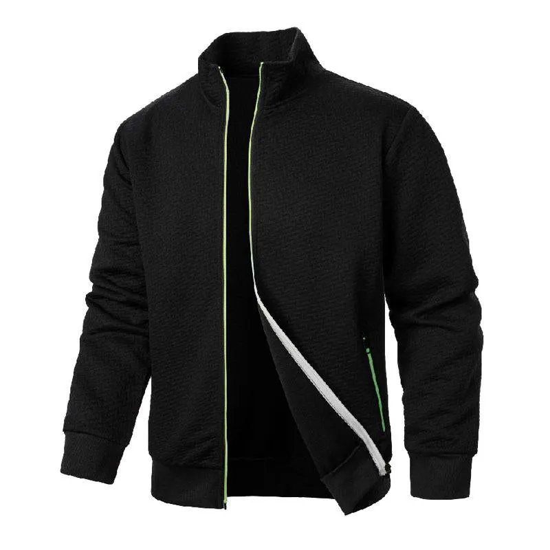 Men's Zipper Stand Collar Jacquard Jacket 64668785X sold by Manly product image thumbnail 5