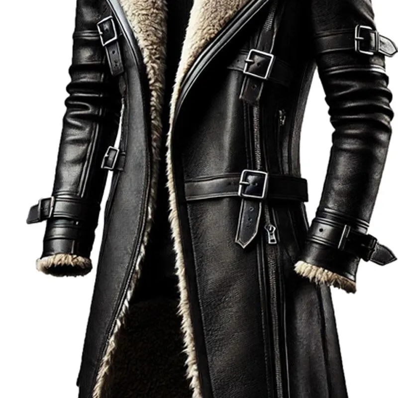 Men's Zippered Mid-length Leather Coat 88799708X sold by Manly product image thumbnail 3
