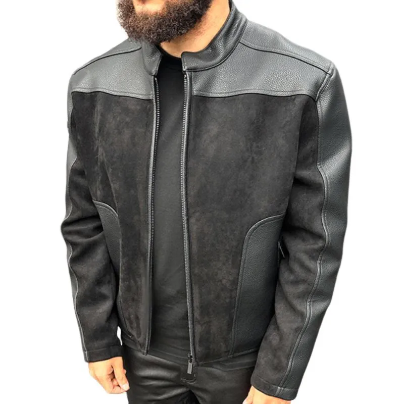 Men's Vintage Casual Solid Color Suede Leather Jacket 79950370TO sold by Manly