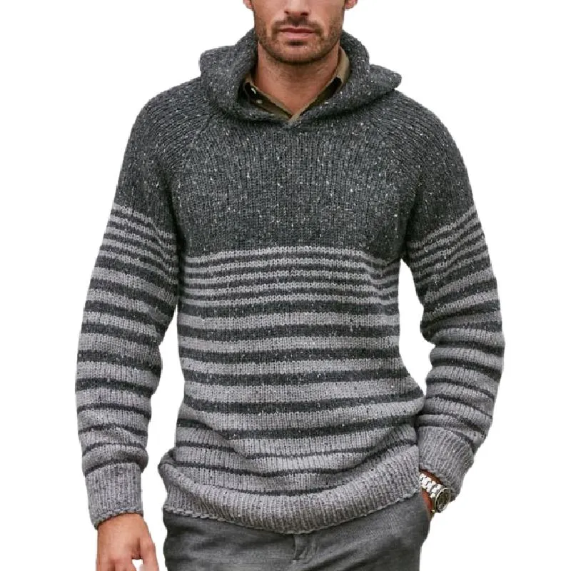 Men's Casual Striped Hooded Sweater 49515151F sold by Manly