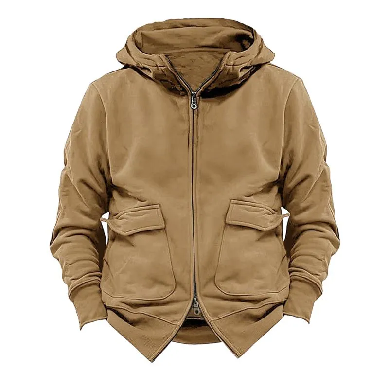 Men's Loose Plush Warm Hooded Sweatshirt Jacket 13788739Y sold by Manly product image thumbnail 2