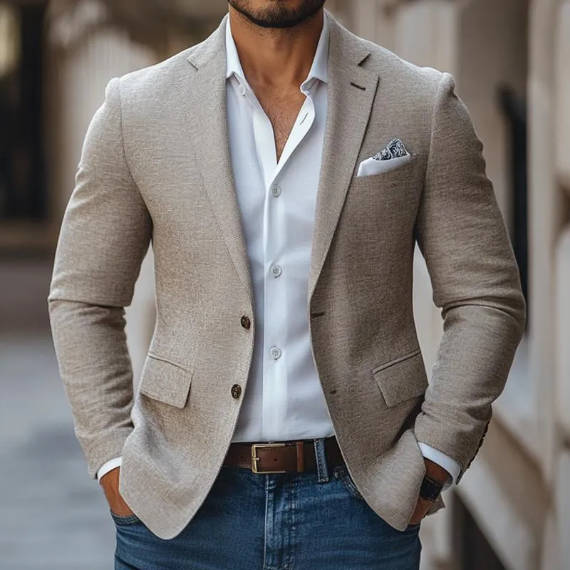 Men's Fashion Slim Notch Lapel Two Buttons Casual Blazer 05000270Z sold by Manly product image thumbnail 2