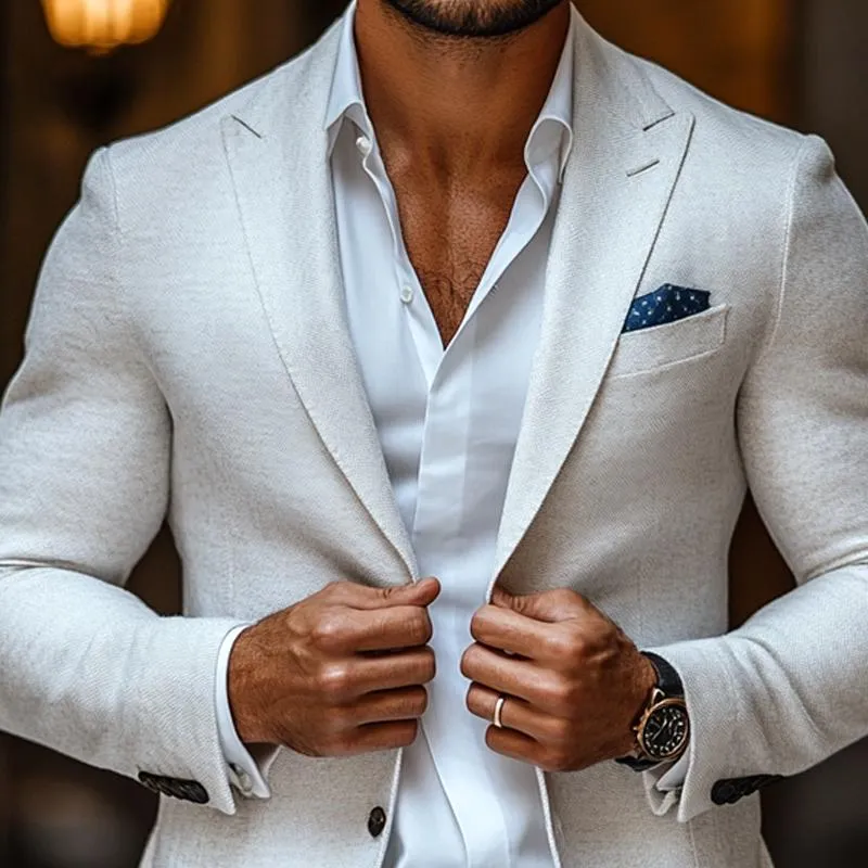 【24-hour shipping out】Men's Fashion Solid Color Peak Lapel Two Buttons Casual Blazer 78750746Z sold by Manly product image thumbnail 3