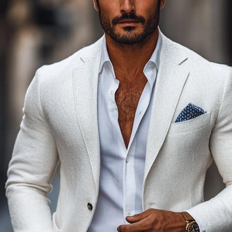 Men's Fashion Solid Color Notch Lapel Two Buttons Casual Blazer 47125153Z sold by Manly product image thumbnail 3