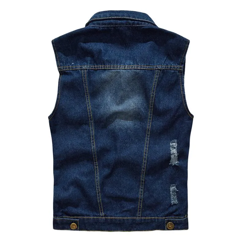 Men's Slim Fit Denim Ripped Vest 99343960U sold by Manly product image thumbnail 2
