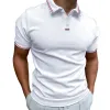 Men's Solid Color Lapel Short-sleeved POLO Shirt 49812648U sold by Manly